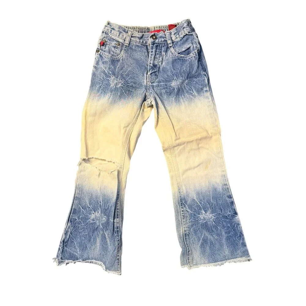 VTG Zana Di Kids Girls Small Bleached Flared Pants Streetwear Denim Retro Jeans